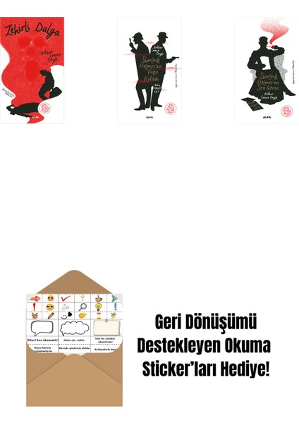 Zehirli Dalga + Sherlock Holmes’un Vaka Kitabı + Sherlock Holmes'un Son Görevi + Okuma Sticker'ları