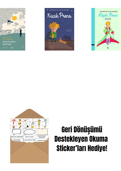 Insanların Dünyası + Küçük Prens (Ciltli) - Büyük Boy + Küçük Prens + Okuma Sticker'ları