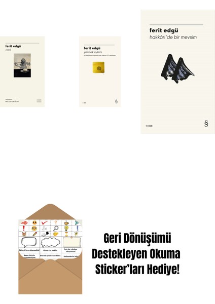Cahil (Ciltli) + Yazmak Eylemi + Hakkâri'de Bir Mevsim + Okuma Sticker'ları
