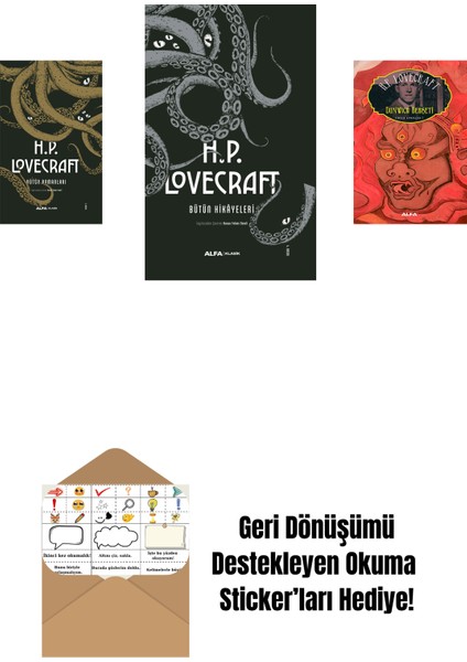 H.p. Lovecraft - Bütün Romanları (Ciltli) + H.p. Lovecraft - Bütün Hikayeleri (Ciltli) + Dunwich Dehşeti + Okuma Sticker'ları