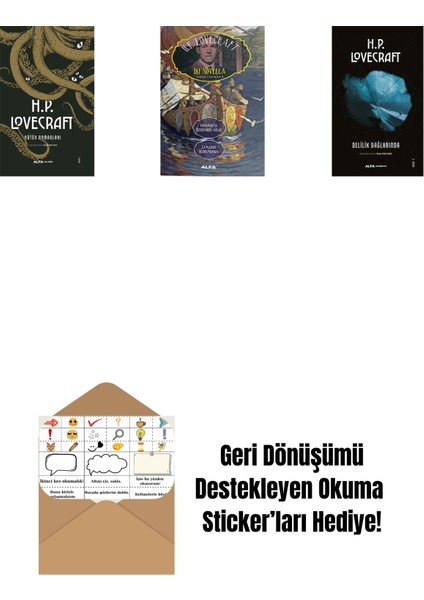 H.p. Lovecraft - Bütün Romanları (Ciltli) + Iki Novella + Delilik Dağlarında + Okuma Sticker'ları
