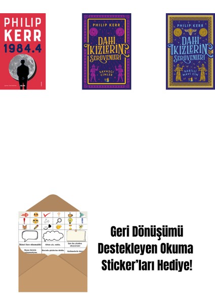 1984.4 + Dahi Ikizlerin Serüvenleri - Savaşçı Cinler + Dahi Ikizlerin Serüvenleri - Babilli Mavi Cin + Okuma Sticker'ları