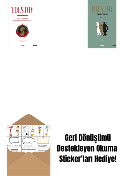 Tolstoy Bütün Eserleri 15 + Tolstoy Bütün Eserleri 13 (Ciltli) + Okuma Sticker'ları