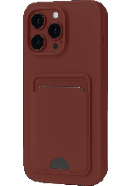 Newface iPhone 16 Pro Max Kılıf Kelvin Kartvizitli Silikon - Bordo