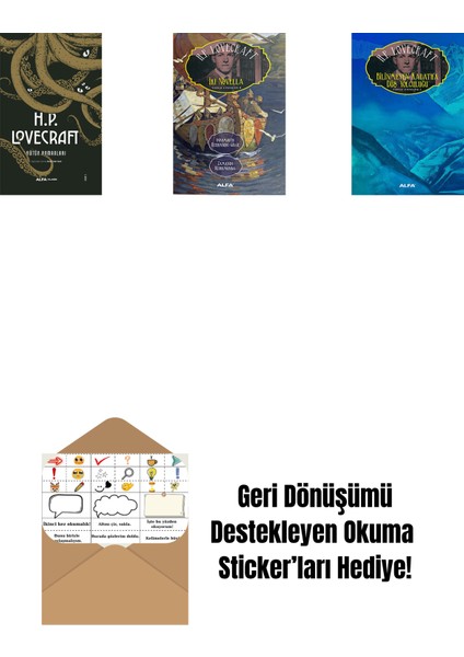 H.p. Lovecraft - Bütün Romanları (Ciltli) + Iki Novella + Bilinmeyen Kadath'a Düş Yolculuğu + Okuma Sticker'ları