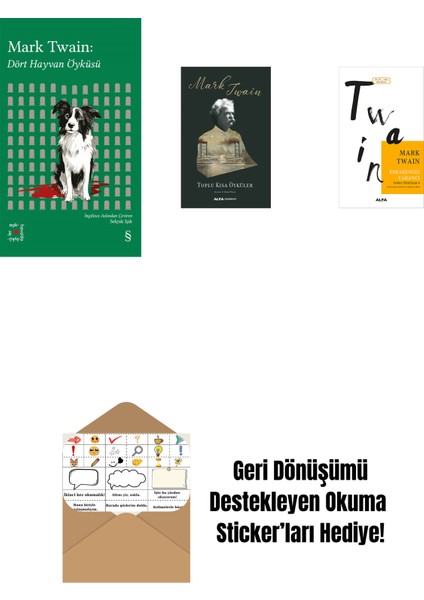 Everest Açıkhava 41 - Dört Hayvan Öyküsü + Toplu Kısa Öyküler + Esrarengiz Yabancı + Okuma Sticker'ları