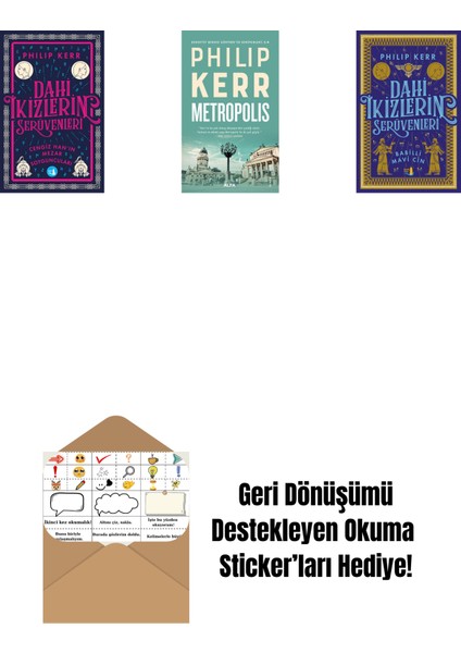 Dahi Ikizlerin Serüvenleri - Cengiz Han’ın Mezar Soyguncuları + Metropolis + Dahi Ikizlerin Serüvenleri - Babilli Mavi Cin + Okuma Sticker'ları