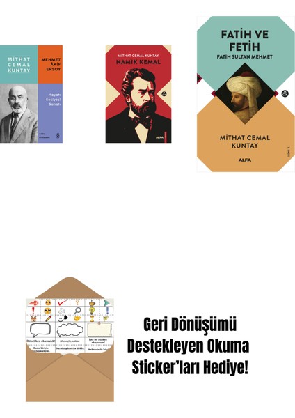 Mehmet Âkif Ersoy - Hayatı Seciyesi Sanatı + Namık Kemal (Ciltli) + Fatih ve Fetih + Okuma Sticker'ları