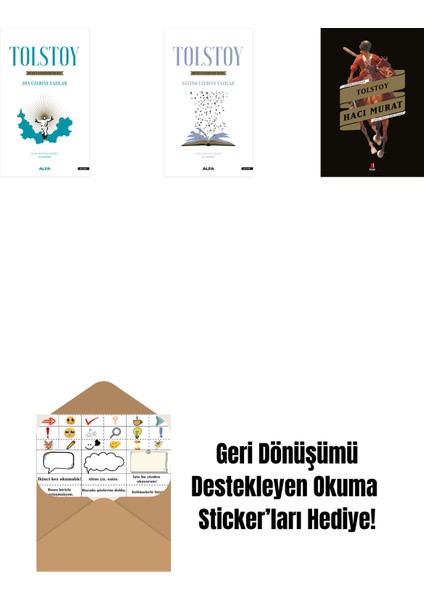 Tolstoy Bütün Eserleri 18 + Tolstoy Bütün Eserleri 17 + Hacı Murat + Okuma Sticker'ları