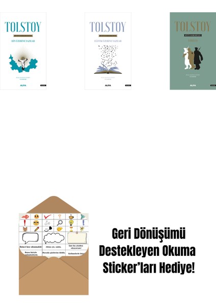 Tolstoy Bütün Eserleri 18 + Tolstoy Bütün Eserleri 17 + Tolstoy Bütün Eserleri 13 (Ciltli) + Okuma Sticker'ları