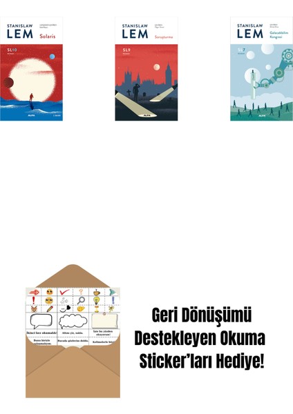 Solaris (SL10) + Soruşturma (Sl9) + Gelecekbilim Kongresi (Sl7) + Okuma Sticker'ları