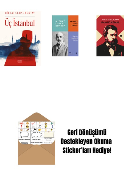 Üç Istanbul + Mehmet Âkif Ersoy - Hayatı Seciyesi Sanatı + Namık Kemal (Ciltli) + Okuma Sticker'ları