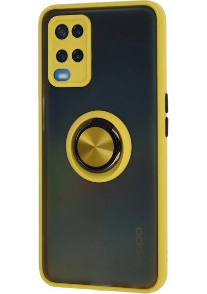 Newface Oppo A54 4g Kılıf Montreal Yüzüklü Silikon Kapak - Sarı