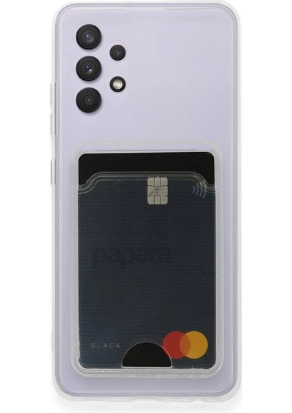 Newface Samsung Galaxy A32 Kılıf Kart Şeffaf Silikon - Şeffaf