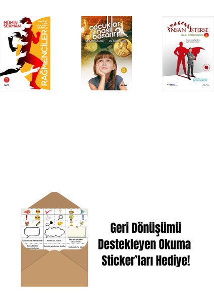 Rağmenciler - Akacak Azim Damarda Durmaz! + Çocuklar Nasıl Başarır? + Insan Isterse - Azmin Zaferi Öyküleri 5 + Okuma Sticker'ları