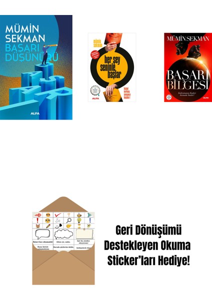 Başarı Düşünürü + Her Şey Seninle Başlar + Başarı Bilgesi + Okuma Sticker'ları
