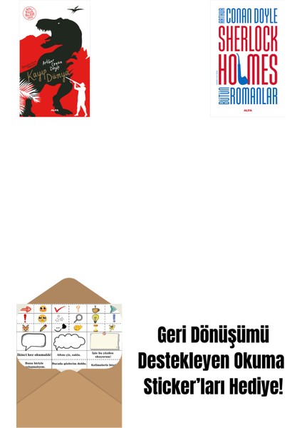 Kayıp Dünya + Sherlock Holmes - Bütün Romanlar (Ciltli) + Okuma Sticker'ları