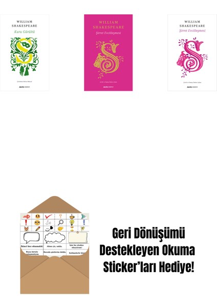 Kuru Gürültü + Şirret Evcilleşmesi (Ciltli) + Kral Lear (Ciltli) + Okuma Sticker'ları