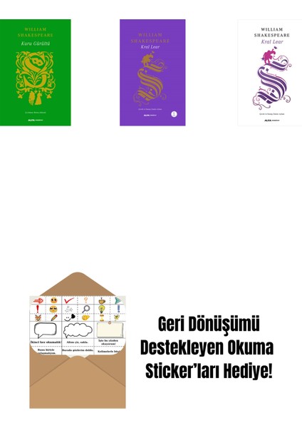 Kuru Gürültü (Ciltli) + Kral Lear (Ciltli) + Venedik Taciri + Okuma Sticker'ları