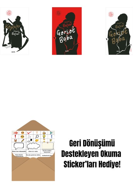 Köylüler + Goriot Baba (Ciltli) + Goriot Baba + Okuma Sticker'ları