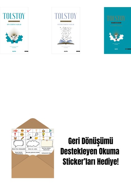 Tolstoy Bütün Eserleri 18 + Tolstoy Bütün Eserleri 17 + Tolstoy Bütün Eserleri 18 (Ciltli) + Okuma Sticker'ları