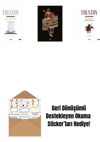 Tolstoy Bütün Eserleri 17 + Hacı Murat + Tolstoy Bütün Eserleri 14 + Okuma Sticker'ları