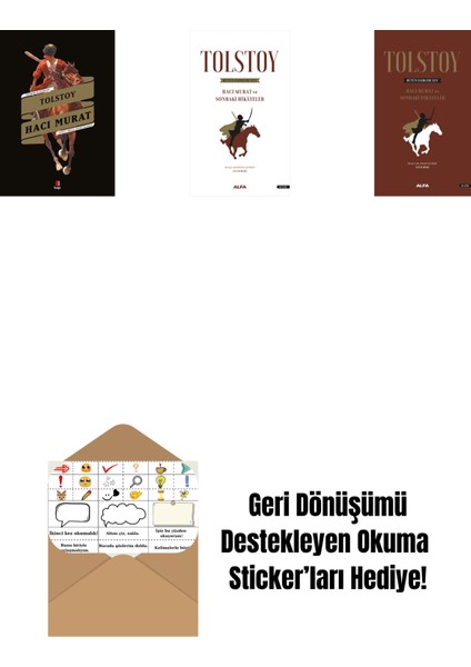 Hacı Murat + Tolstoy Bütün Eserleri 14 + Tolstoy Bütün Eserleri 14 (Ciltli) + Okuma Sticker'ları