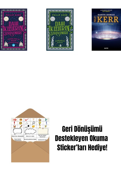 Dahi Ikizlerin Serüvenleri - Cengiz Han’ın Mezar Soyguncuları + Dahi Ikizlerin Serüvenleri - Ormanın Gözü + Sahte Dokuz + Okuma Sticker'ları