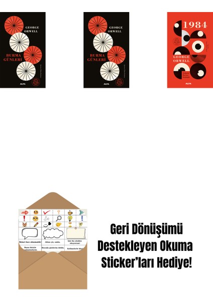 Burma Günleri (Ciltli) + Burma Günleri + 1984 (Ciltli) + Okuma Sticker'ları