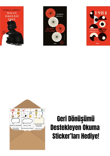 Wigan Iskelesi Yolu + Burma Günleri + 1984 (Ciltli) + Okuma Sticker'ları