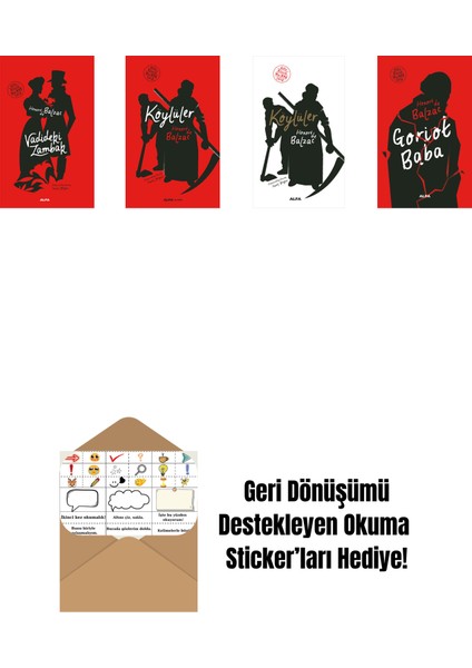 Honore De Balzac 4 Kitap Set + Okuma Sticker'ları