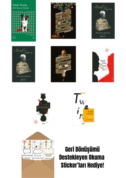 Mark Twain 8 Kitap Set + Okuma Sticker'ları