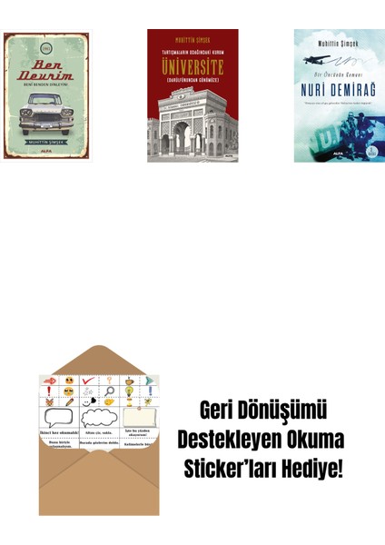 Ben Devrim + Tartışmaların Odağındaki Kurum Üniversite + Nuri Demirağ + Okuma Sticker'ları