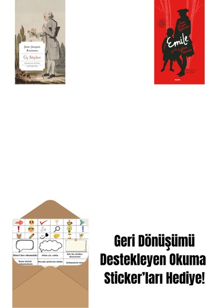 Üç Söylev + Emile Ya Da Eğitim Üzerine (Ciltli) + Okuma Sticker'ları