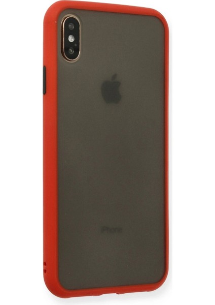 Newface iPhone Xs Max Kılıf Montreal Silikon Kapak - Kırmızı
