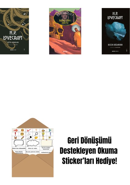 H.p. Lovecraft - Bütün Romanları (Ciltli) + Herbert West: Diriltici + Delilik Dağlarında + Okuma Sticker'ları