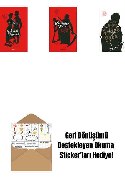 Vadideki Zambak (Ciltli) + Köylüler (Ciltli) + Goriot Baba + Okuma Sticker'ları