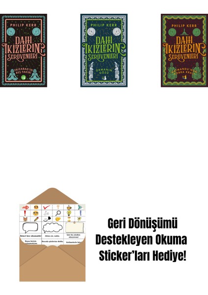 Dahi Ikizlerin Serüvenleri - Faizabad'ın Beş Fakiri + Dahi Ikizlerin Serüvenleri - Ormanın Gözü + Dahi Ikizlerin Serüvenleri - Katmandu'nun Kobra Kralı + Okuma Sticker'ları