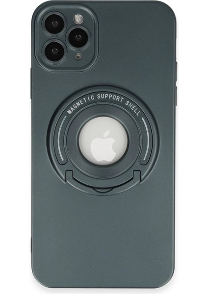 Newface iPhone 11 Pro Max Kılıf Lukka Magneticsafe Kapak - Koyu Yeşil
