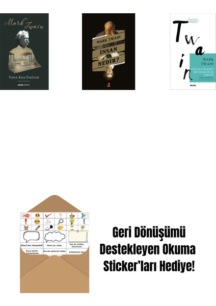 Toplu Kısa Öyküler + Insan Nedir? + Çifte Kavrulmuş Bir Dedektiflik Öyküsü + Okuma Sticker'ları