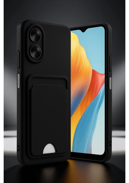 Newface Oppo A38 Kılıf Kelvin Kartvizitli Silikon - Siyah