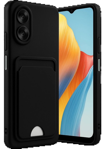 Newface Oppo A38 Kılıf Kelvin Kartvizitli Silikon - Siyah