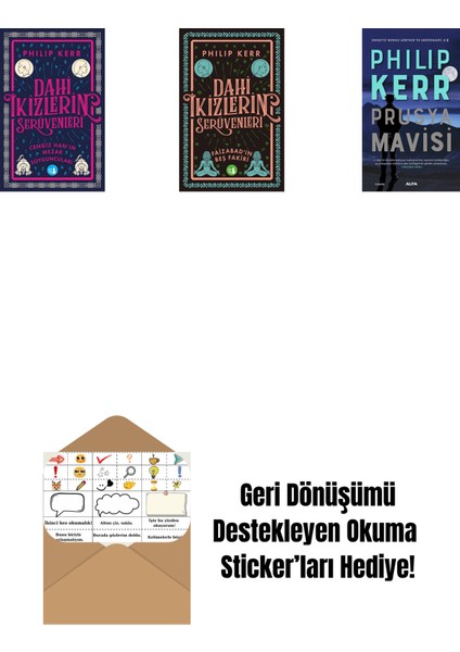 Dahi Ikizlerin Serüvenleri - Cengiz Han’ın Mezar Soyguncuları + Dahi Ikizlerin Serüvenleri - Faizabad'ın Beş Fakiri + Prusya Mavisi + Okuma Sticker'ları