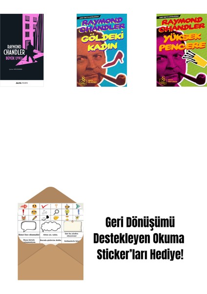 Büyük Uyku + Göldeki Kadın (Cep Boy) + Yüksek Pencere (Cep Boy) + Okuma Sticker'ları