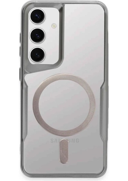 Newface Samsung Galaxy S24 Kılıf Boyi Magsafe Silikon Kapak - Gümüş