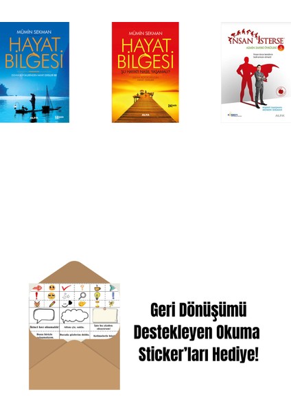 Hayat Bilgesi 2 + Hayat Bilgesi + Insan Isterse - Azmin Zaferi Öyküleri 5 + Okuma Sticker'ları