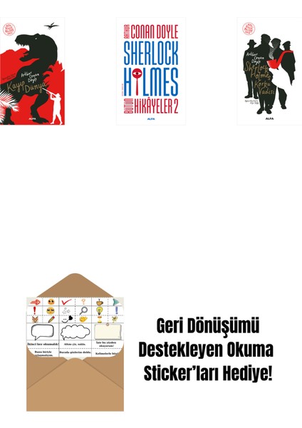 Kayıp Dünya + Sherlock Holmes - Bütün Hikayeler 2 (Ciltli) + Sherlock Holmes - Korku Vadisi + Okuma Sticker'ları