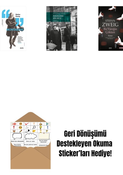 Montaigne + Masalımsı Bir Gece + Bir Yüreğin Çöküşü + Okuma Sticker'ları