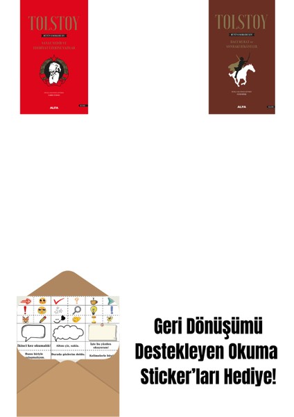 Tolstoy Bütün Eserleri 15 (Ciltli) + Tolstoy Bütün Eserleri 14 (Ciltli) + Okuma Sticker'ları
