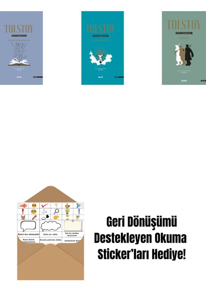 Tolstoy Bütün Eserleri 17 (Ciltli) + Tolstoy Bütün Eserleri 18 (Ciltli) + Tolstoy Bütün Eserleri 13 (Ciltli) + Okuma Sticker'ları